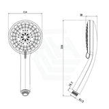 Linkware Round Self Cleaning Hand Shower 5 Functions Chrome-White Handheld Showers