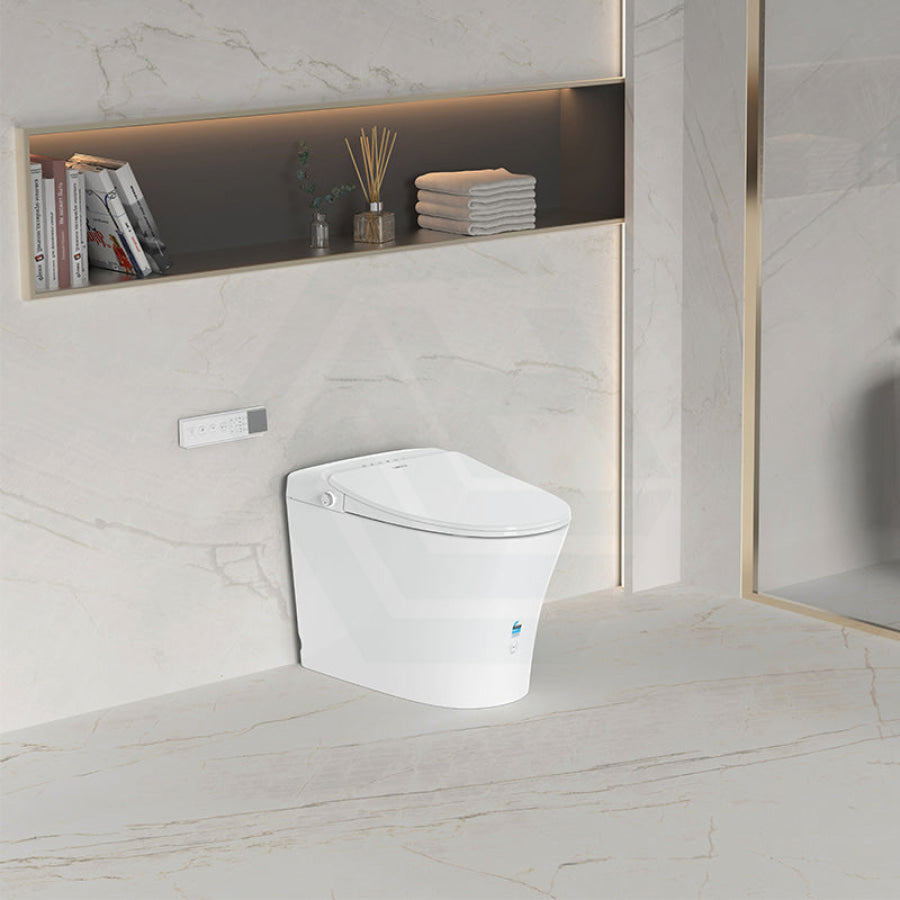 Lukka 684x408x474mm Gloss White Ceramic Back to Wall Smart Toilet