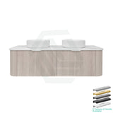 Lukka Agena 600-1800mm Costal Oak Fluted Wood Grain Wall Hung Vanity with Soft Closing Drawers