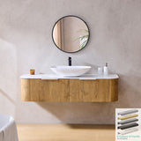 Lukka Agena 600-1800mm Prime Oak Fluted Wood Grain Wall Hung Vanity with Soft Closing Drawers