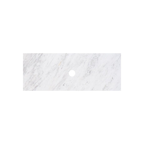 18mm Thick Lukka Carrara White Marble Top with Center Waste Hole, 12/10/2 O'clock Semi Drilled Tap Hole Available At the Back 605-1505mm