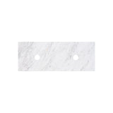 18mm Thick Lukka Carrara White Marble Top with Center Waste Hole, 12/10/2 O'clock Semi Drilled Tap Hole Available At the Back 605-1505mm