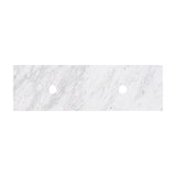 18mm Thick Lukka Carrara White Marble Top with Center Waste Hole, 12/10/2 O'clock Semi Drilled Tap Hole Available At the Back 605-1505mm