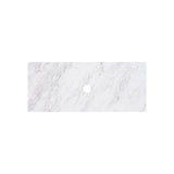 18mm Thick Lukka Carrara White Marble Top with Center Waste Hole, 12/10/2 O'clock Semi Drilled Tap Hole Available At the Back 605-1505mm