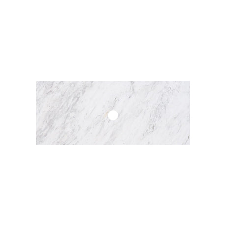 18mm Thick Lukka Carrara White Marble Top with Center Waste Hole, 12/10/2 O'clock Semi Drilled Tap Hole Available At the Back 605-1505mm