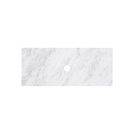 18mm Thick Lukka Carrara White Marble Top with Center Waste Hole, 12/10/2 O'clock Semi Drilled Tap Hole Available At the Back 605-1505mm