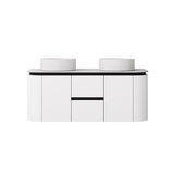 Lukka Devito 750-1500mm Matt Black and White Modern Wall Hung Vanity PVC Cabinet