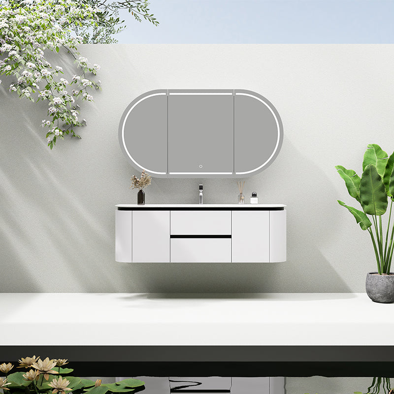 Lukka Devito 750-1500mm Matt Black and White Modern Wall Hung Vanity PVC Cabinet