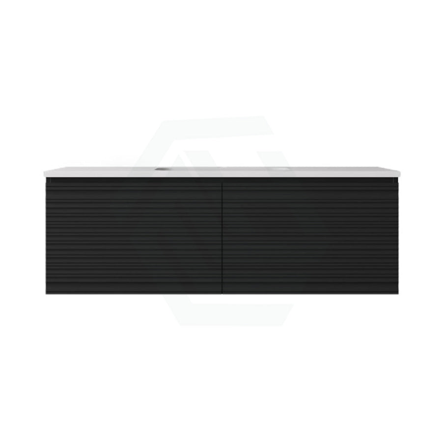 600-1500mm Lukka Sedona Modern Fluted Wall Hung PVC Vanity Matt Black