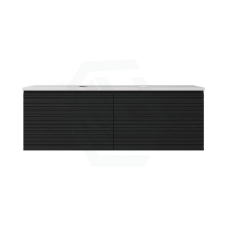 600-1500mm Lukka Sedona Modern Fluted Wall Hung PVC Vanity Matt Black