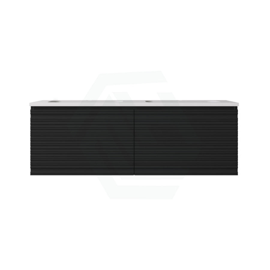 600-1500mm Lukka Sedona Modern Fluted Wall Hung PVC Vanity Matt Black