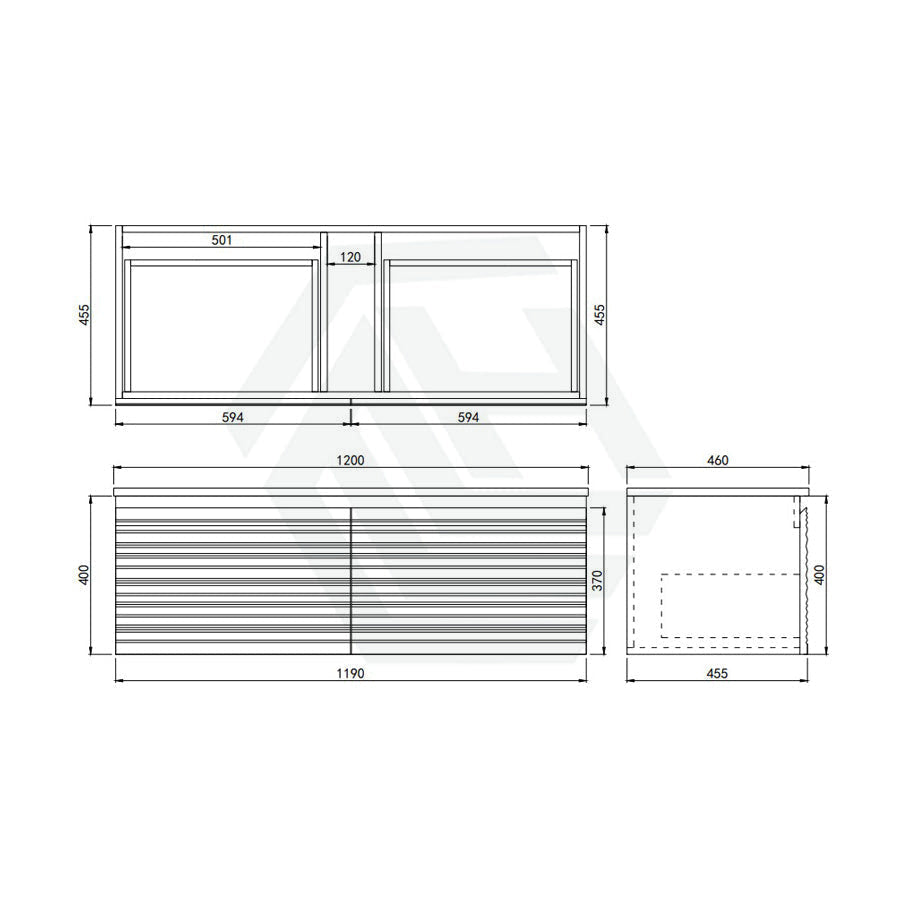 600-1500mm Lukka Sedona Modern Fluted Wall Hung PVC Vanity Matt White