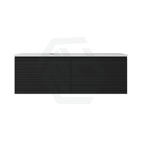 600-1500mm Lukka Sedona Modern Fluted Wall Hung PVC Vanity Matt Black