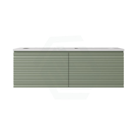 600-1500mm Lukka Sedona Modern Fluted Wall Hung PVC Vanity Matt Olive Green