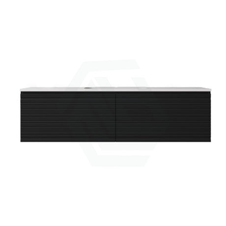 600-1500mm Lukka Sedona Modern Fluted Wall Hung PVC Vanity Matt Black