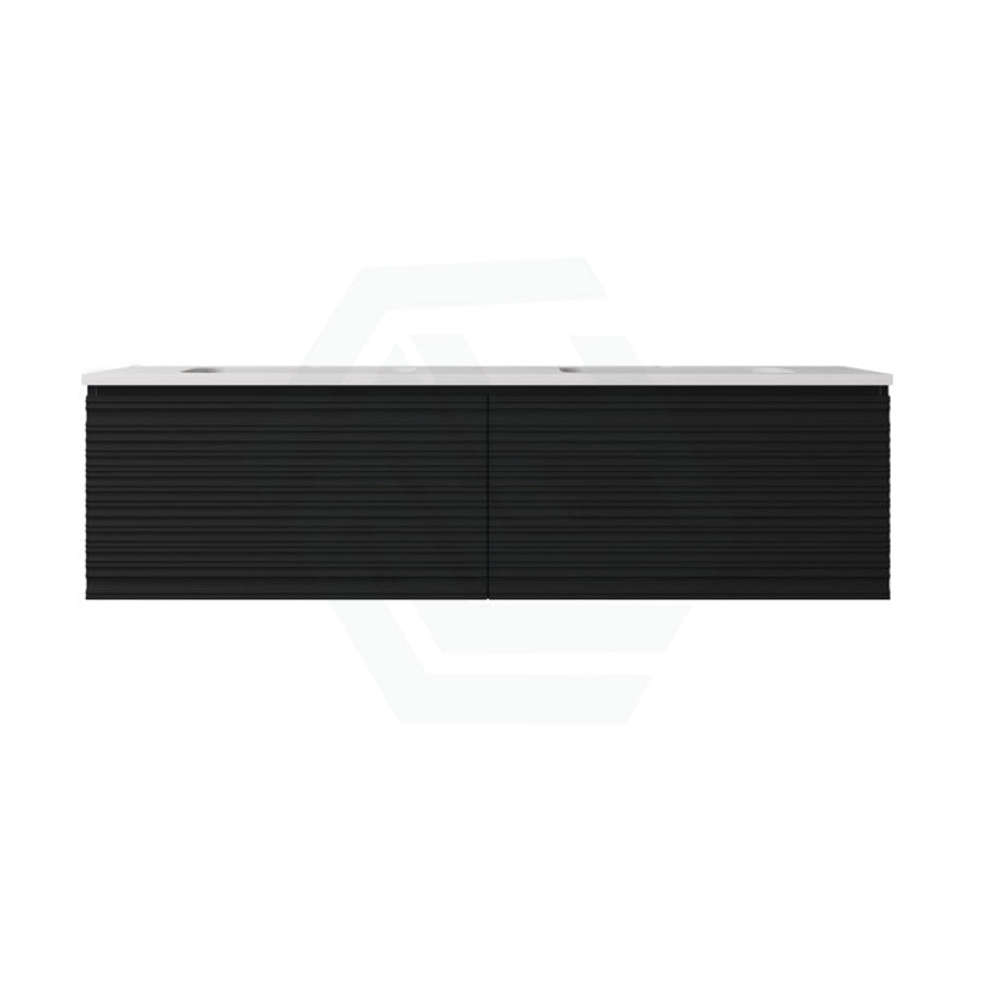 600-1500mm Lukka Sedona Modern Fluted Wall Hung PVC Vanity Matt Black