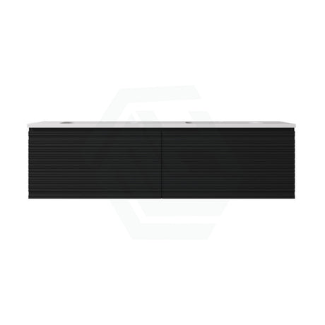 600-1500mm Lukka Sedona Modern Fluted Wall Hung PVC Vanity Matt Black