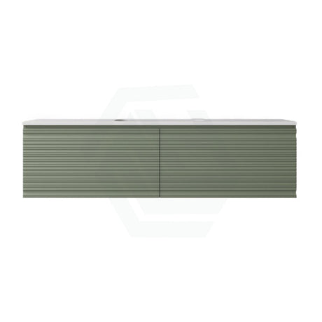 600-1500mm Lukka Sedona Modern Fluted Wall Hung PVC Vanity Matt Olive Green