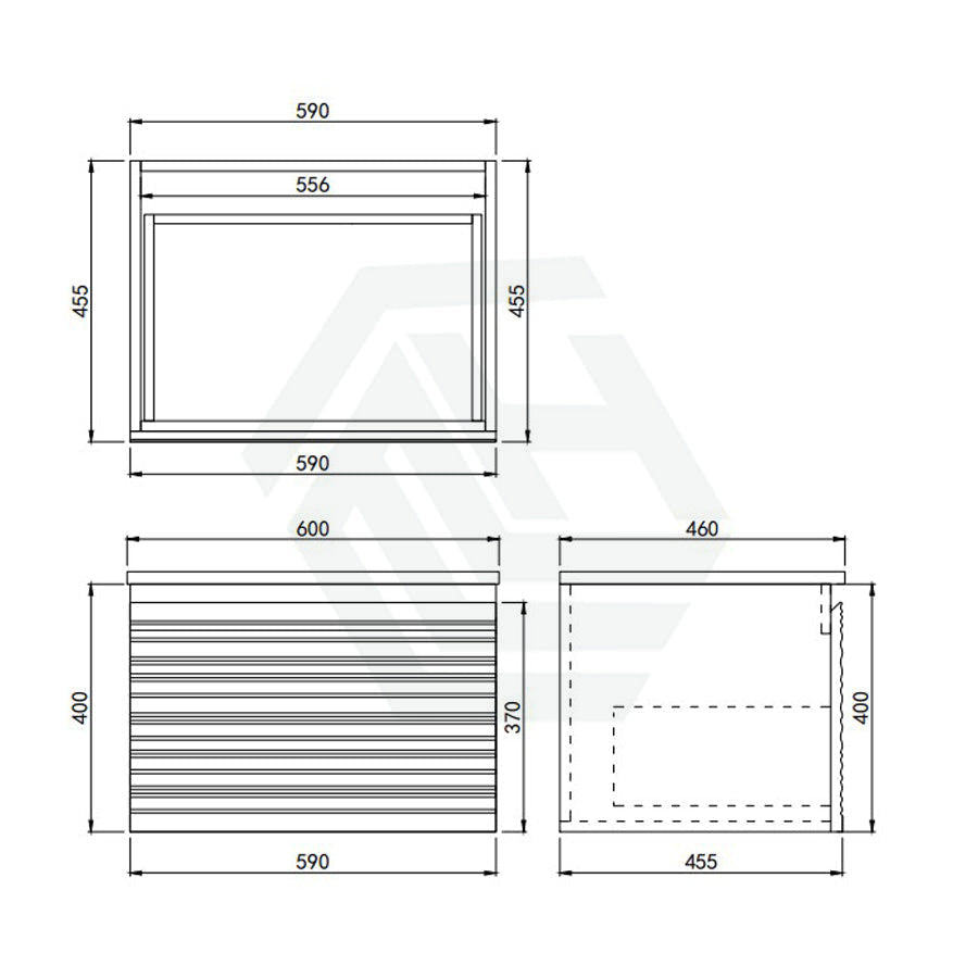 600-1500mm Lukka Sedona Modern Fluted Wall Hung PVC Vanity Matt White