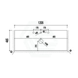 Lukka 20mm Thick Calacatta Night Zero Silica Engineer Stone Top with Center Waste Hole,  12 /10/2 O'clock Semi Drilled Tap Hole Available 605-1505mm