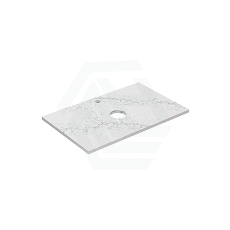 Lukka 20mm Thick Calacatta White Zero Silica Engineer Stone Top with Center Waste Hole,  12 /10/2 O'clock Semi Drilled Tap Hole Available 605-1505mm