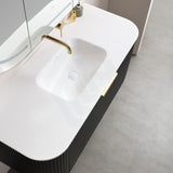 Lukka Aruro 505mm Width Solid Surface Stone Basin with Overflow 900-1800mm Variant Colour Available