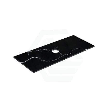 Lukka 12mm Thick Calacatta Night Solid Surface Stone Top with Center Waste Hole,  12 /10/2 O'clock Semi Drilled Tap Hole Available 605-1505mm