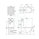 Lukka Verona 650x390x450mm Gloss White Tornado Rimless Back to Wall Toilet Suite