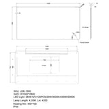 1500mm Led Mirror Touch Sensor Backlit Frosted Edge Horizontal Installation