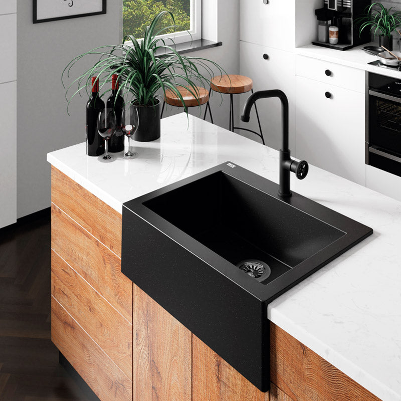 580x490x220mm Laveo Komodo Granite Single Bowl Square Stone Kitchen Sink Variant Colour Available