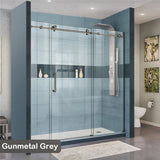 2000-2500X2000Mm Frameless Shower Screen Wall To Sliding Door Gunmetal Grey Hardwares 10Mm Glass 3