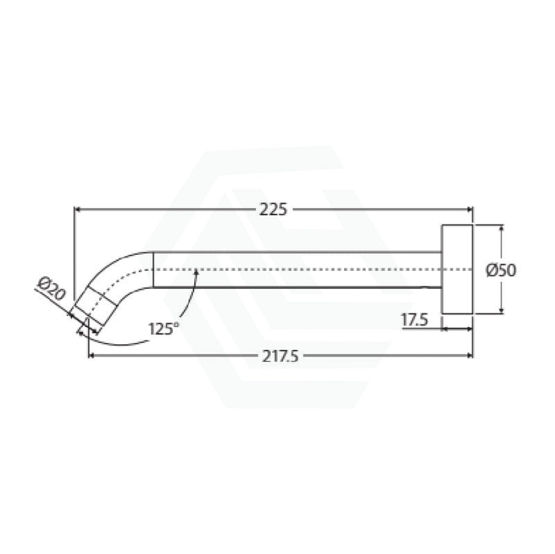 220mm Fienza Kaya Gunmetal Grey Solid Brass Round Wall 220mm Spout for bathroom