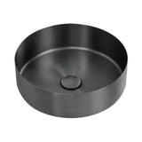 380X380X110Mm Handmade Round Stainless Steel Above Counter Basin Gunmetal