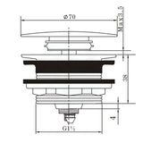 M#1(Gunmetal Grey) 40Mm Brushed Gunmetal Grey Mushroom Solid Brass Bathtub Pop Up Waste Drain No