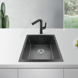 440X440X205Mm 1.2Mm Dark Grey Stainless Steel Handmade Single Bowl Top/undermount Kitchen/laundry