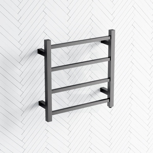 M#1(Gunmetal Grey) 520X500X120Mm Square Gunmetal Grey Electric Heated Towel Rack 4 Bars Rails