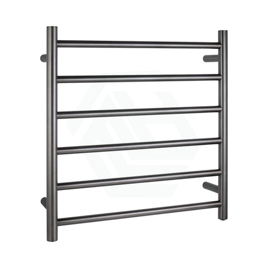 M#1(Gunmetal Grey) 620X600X120Mm Round Gunmetal Grey Electric Heated Towel Rack 6 Bars Stainless