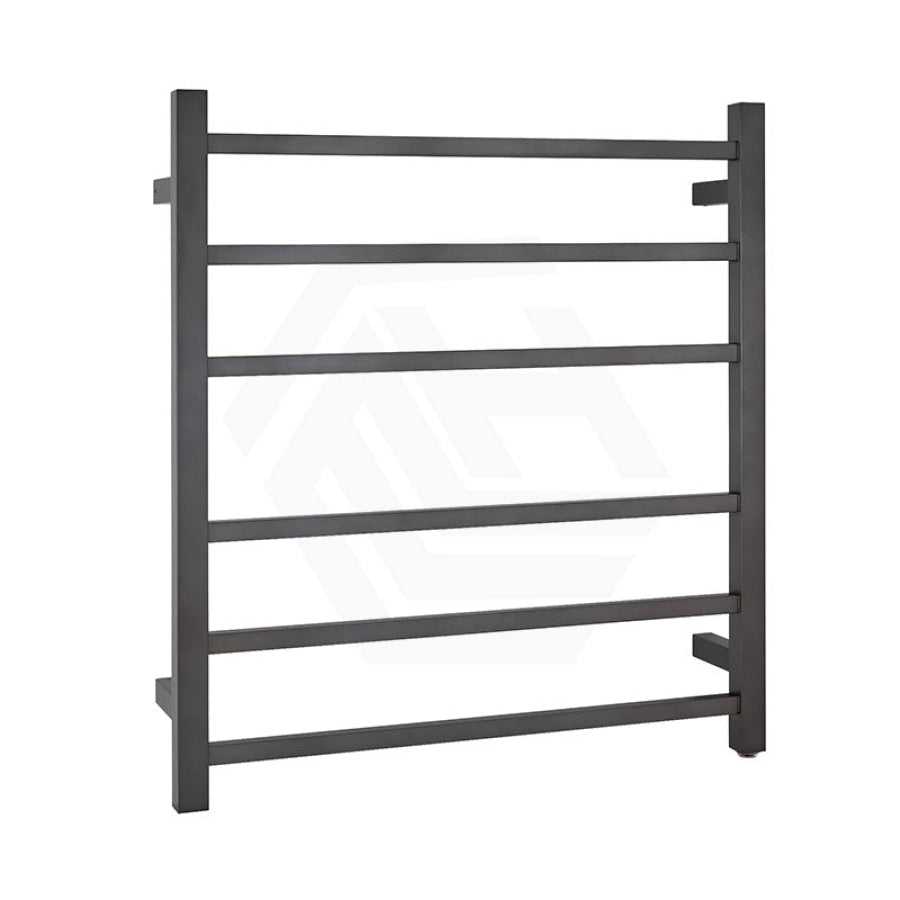 674X620X120Mm Square Gunmetal Grey Electric Heated Towel Rack 6 Bars Rails