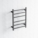 M#1(Gunmetal Grey) 674X620X120Mm Square Gunmetal Grey Electric Heated Towel Rack 6 Bars Rails