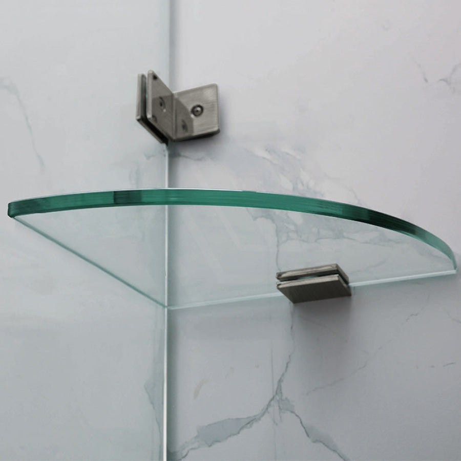 685-1400Mm L Shape Frameless Shower Screen Hinge Door Fix Panel Gunmetal Grey Fittings 10Mm Glass