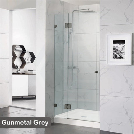 685-995Mm Wall To Shower Screen Hinge And Door Panel Gunmetal Grey Fittings Frameless 10Mm Glass