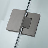 685-995Mm Wall To Shower Screen Hinge And Door Panel Gunmetal Grey Fittings Frameless 10Mm Glass