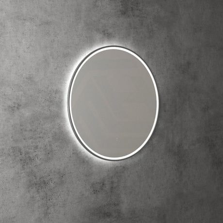 M#1(Gunmetal Grey) 700/900Mm Aulic Windsor Round Led Mirror Gun Metal Framed Touchless Backlit