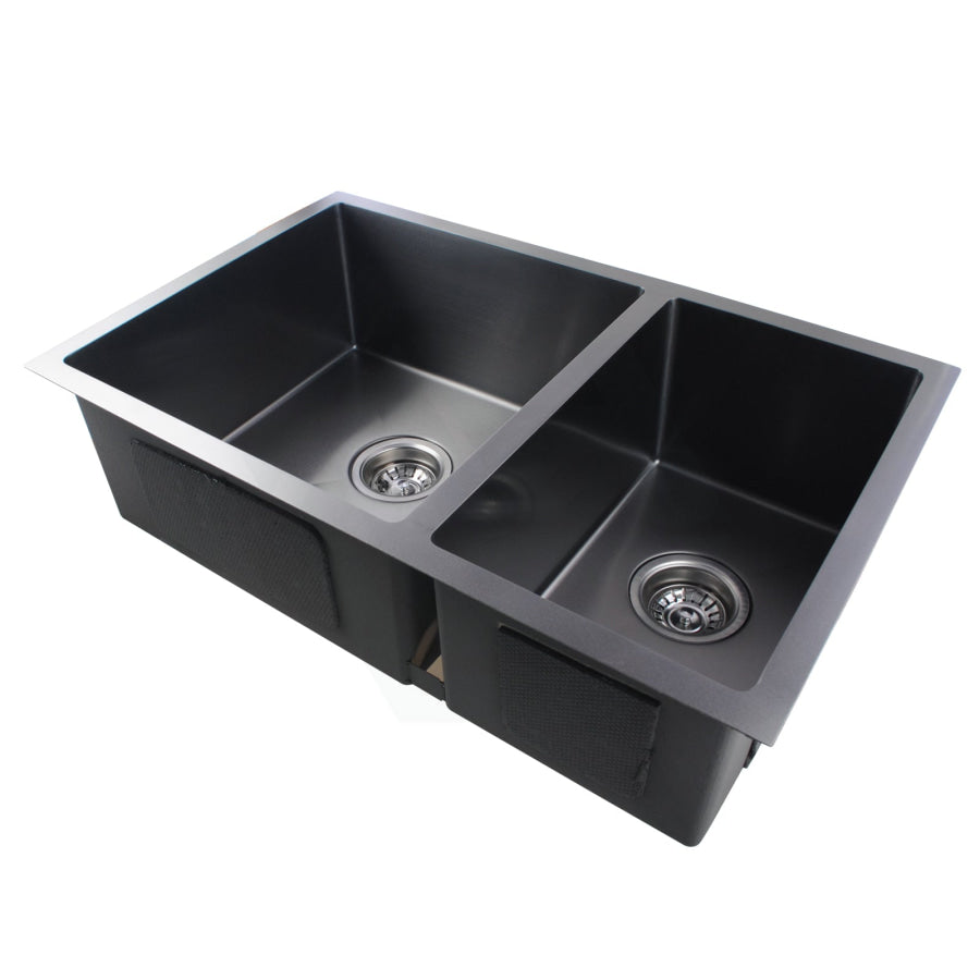 710X450X205Mm 1.2Mm Dark Grey Stainless Steel Handmade Double Bowls Top/undermount Kitchen Sink