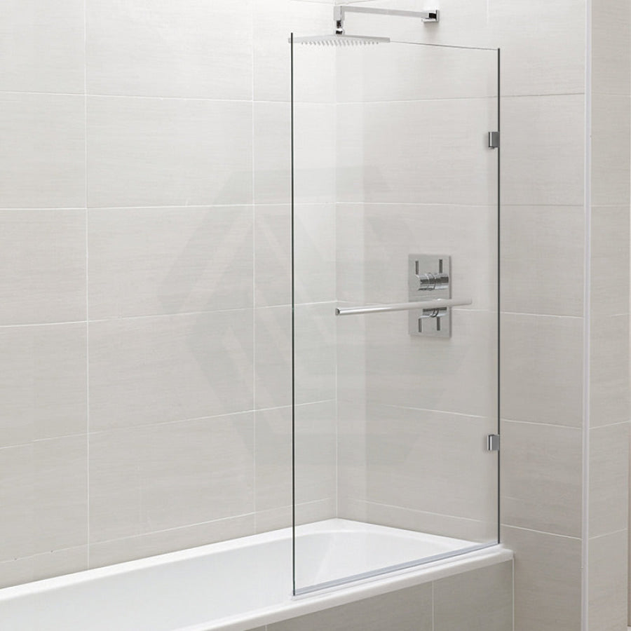 750/805/900Mm Bathtub Shower Screen Fixed Panel Gunmetal Grey Fittings 10Mm Tempered Glass