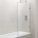 750/805/900Mm Bathtub Shower Screen Fixed Panel Gunmetal Grey Fittings 10Mm Tempered Glass