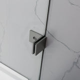 750/805/900Mm Bathtub Shower Screen Fixed Panel Gunmetal Grey Fittings 10Mm Tempered Glass