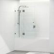 Tempered Glass Frameless Bathtub Shower Screen Swing Panel Gunmetal Grey