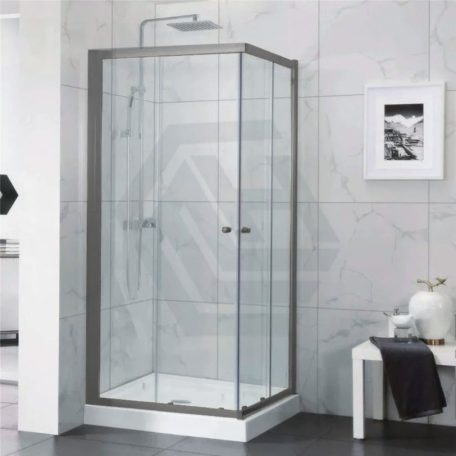 M#1(Gunmetal Grey) 850-1100Mm Square / Rectangle Shower Screen Gunmetal Grey Semi-Frameless Double