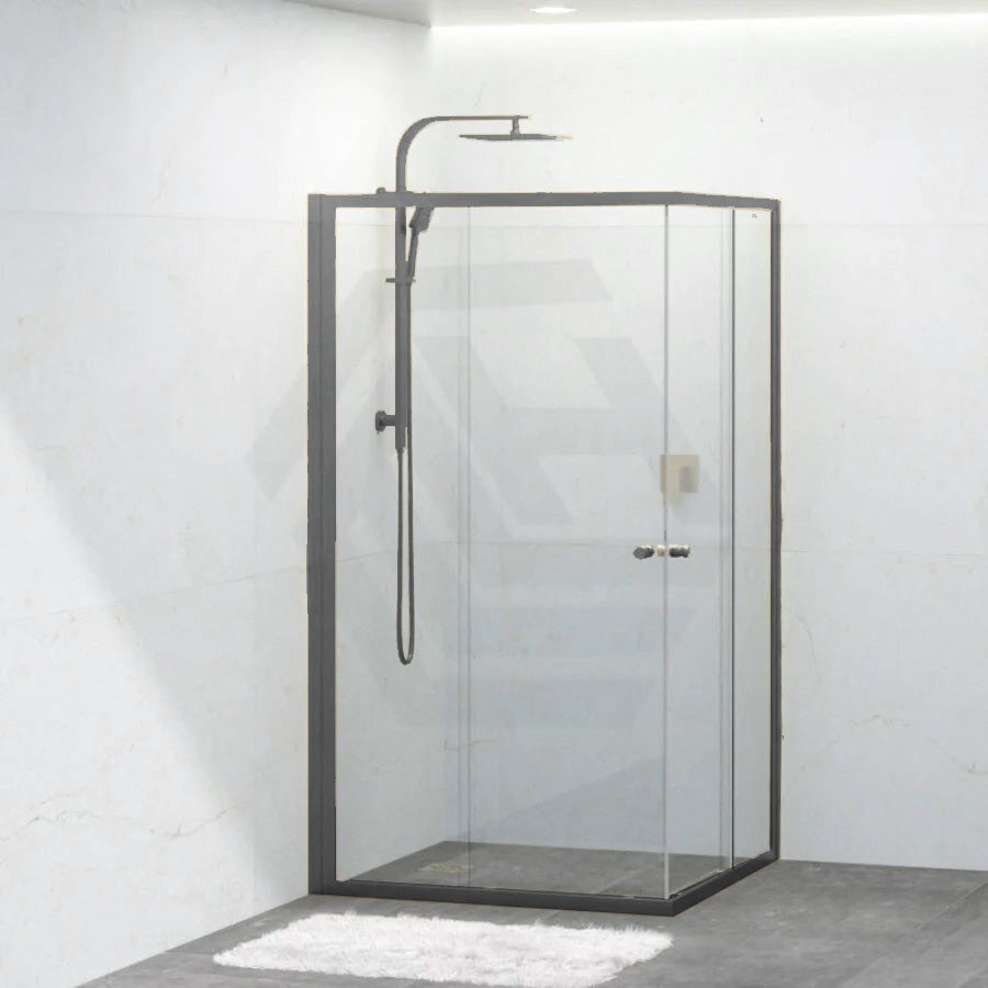 M#1(Gunmetal Grey) 850-1100Mm Square / Rectangle Shower Screen Gunmetal Grey Semi-Frameless Double